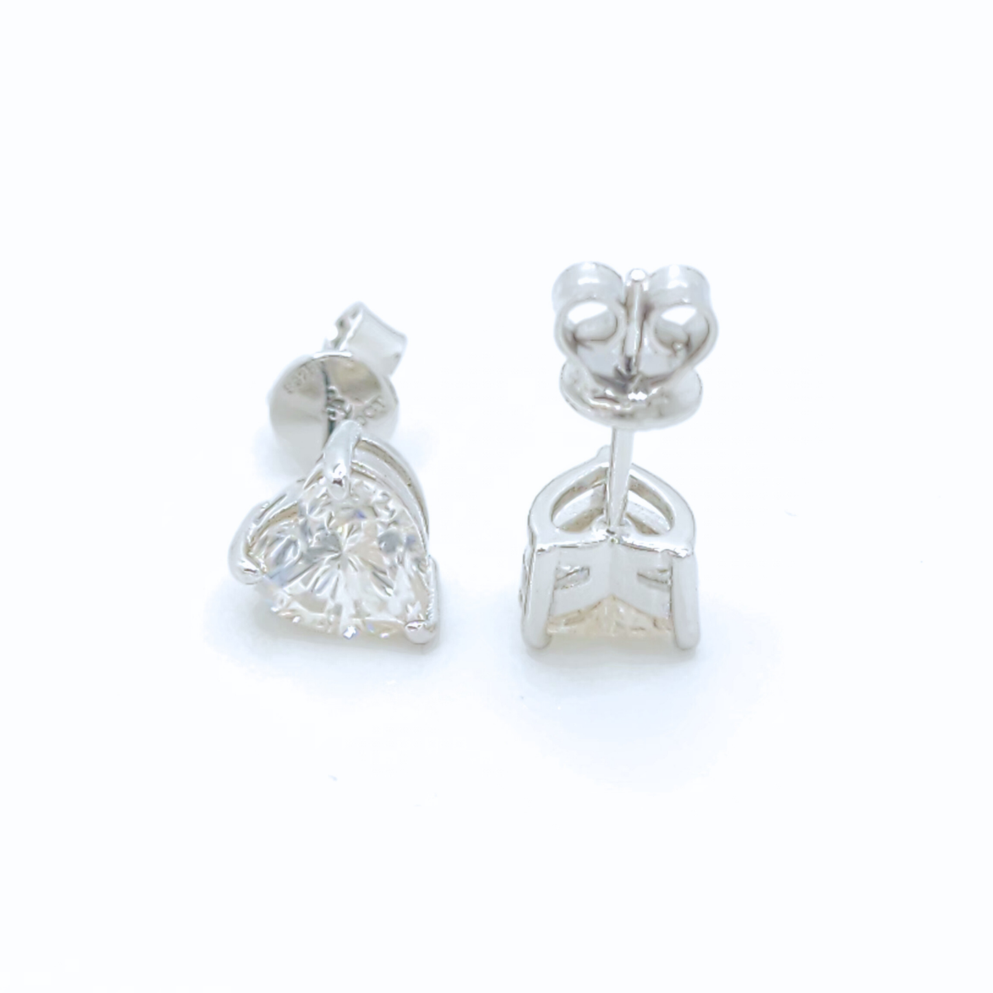 Moissanite Heart Cut Stud Earrings