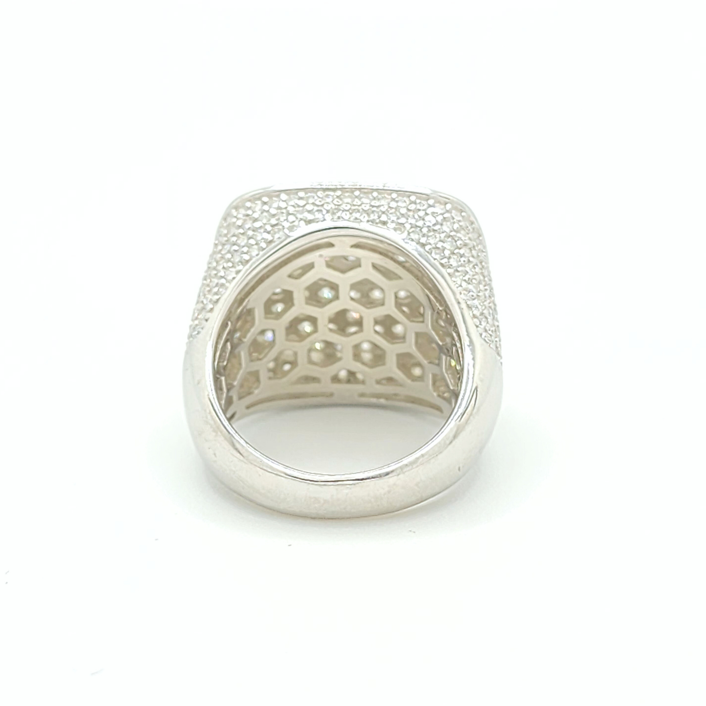 Moissanite Square Pavé Cluster Ring