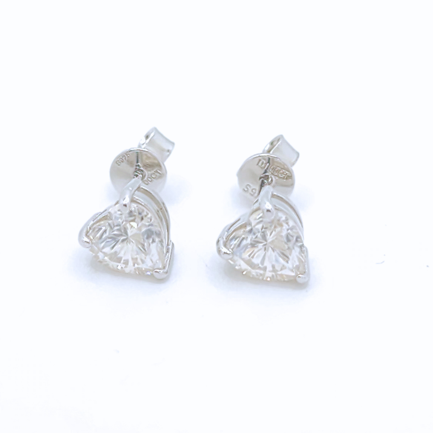 Moissanite Heart Cut Stud Earrings
