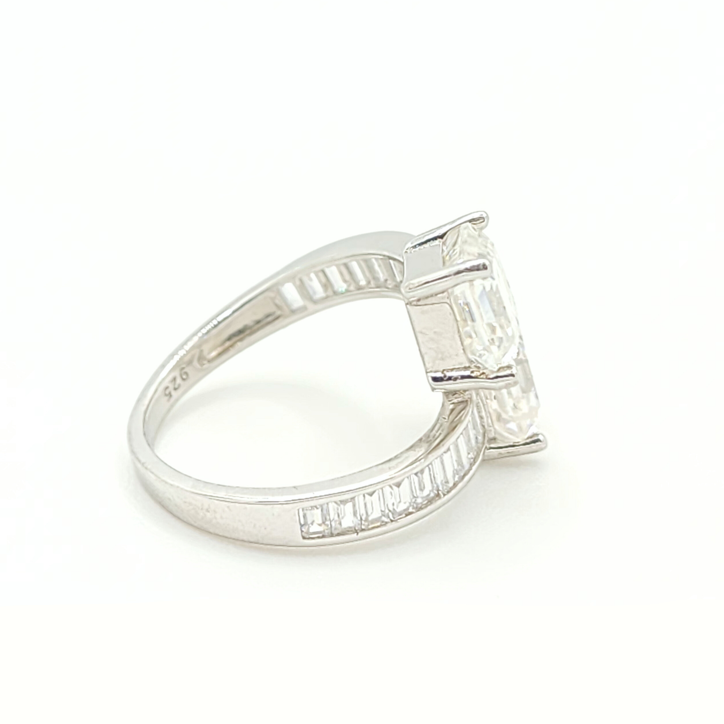 Moissanite Twin Asscher Ring