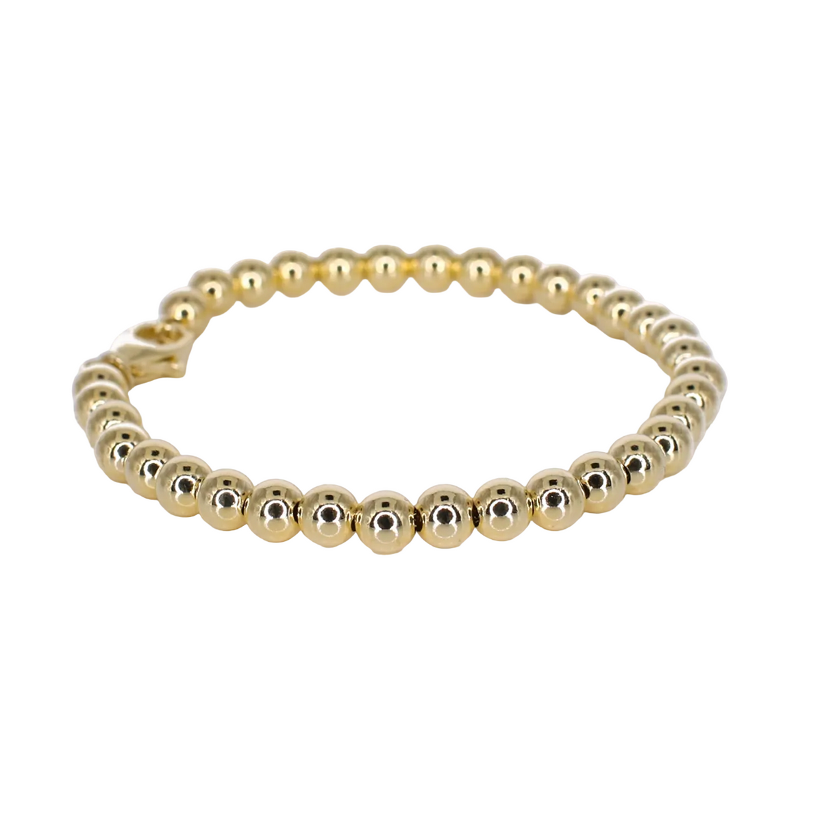 10k Hollow Gold Bead Bracelet