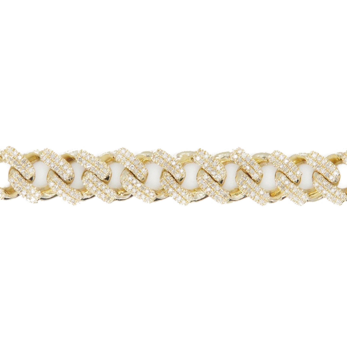 10k Solid Gold 10mm Lab Diamond Cuban Bracelet