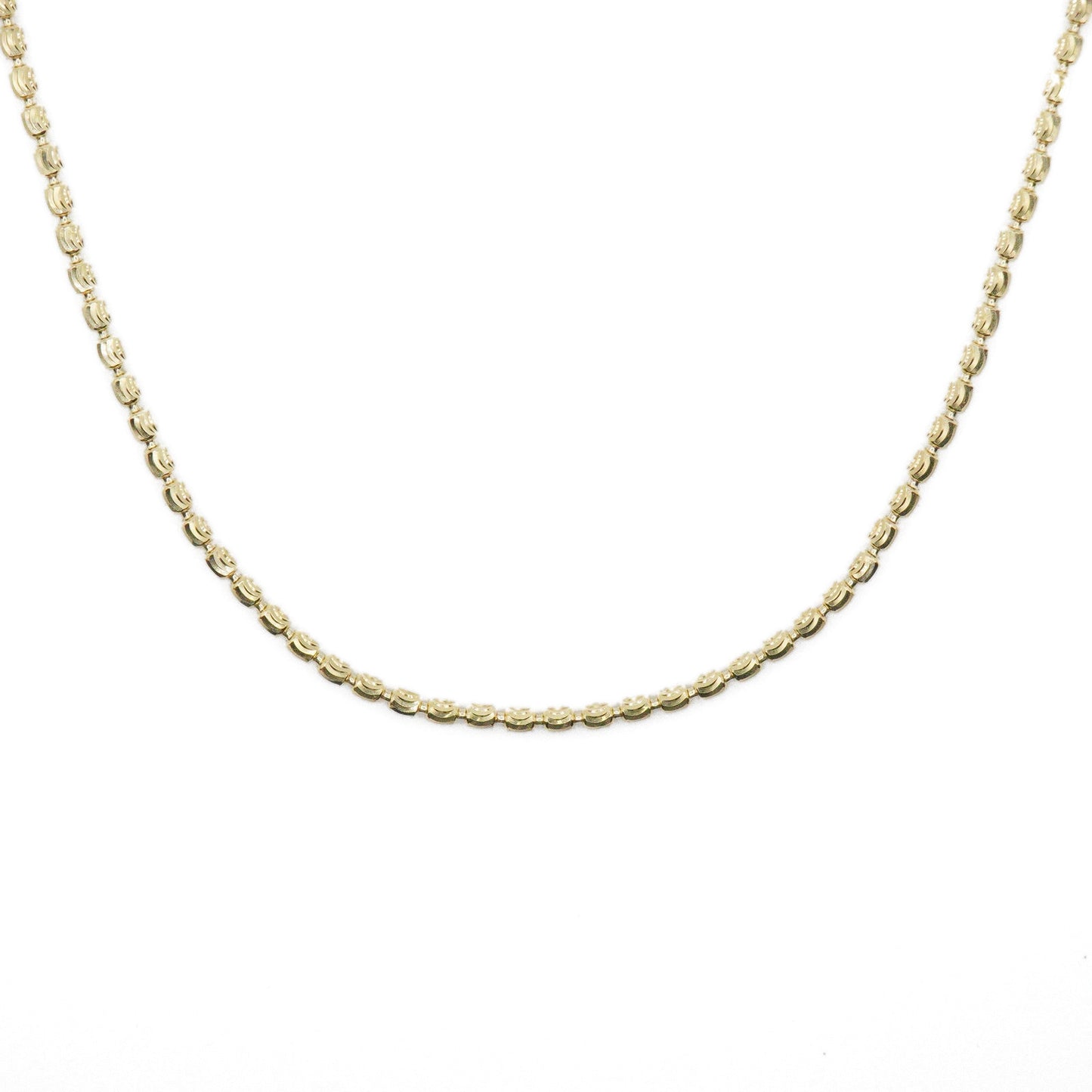 10k Solid Gold 3mm Barrel Moon Cut Chain