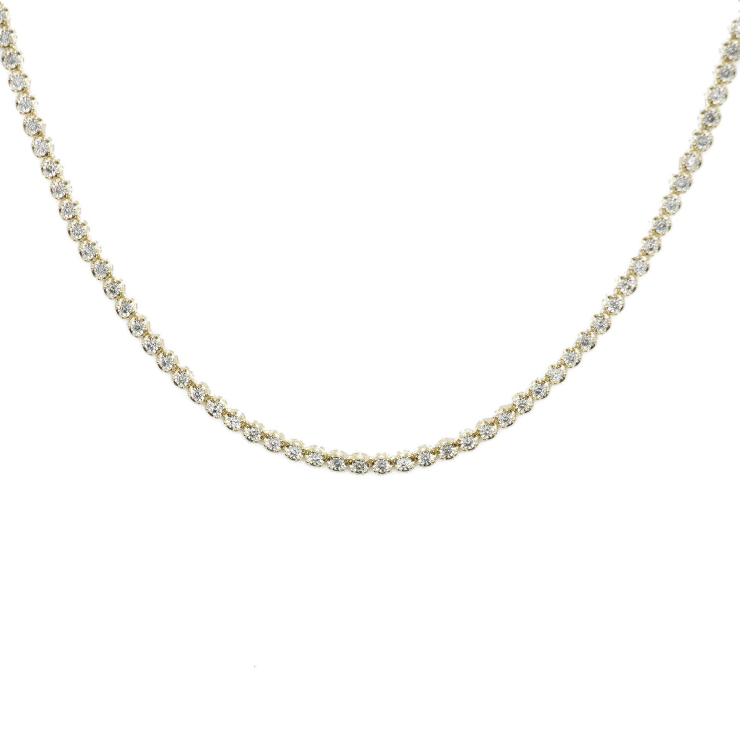 10k Solid Gold 4mm Lab Diamond Tennis Chain