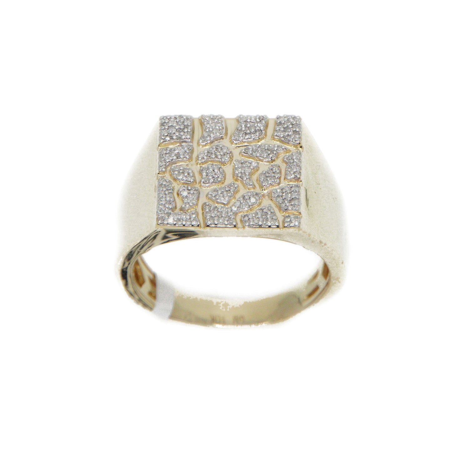 10k Solid Gold Lab Diamond Gold Nugget Ring