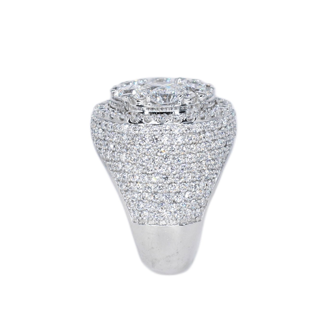 10k Solid Gold Lab Diamond XL Pointer Cluster Men's Ring