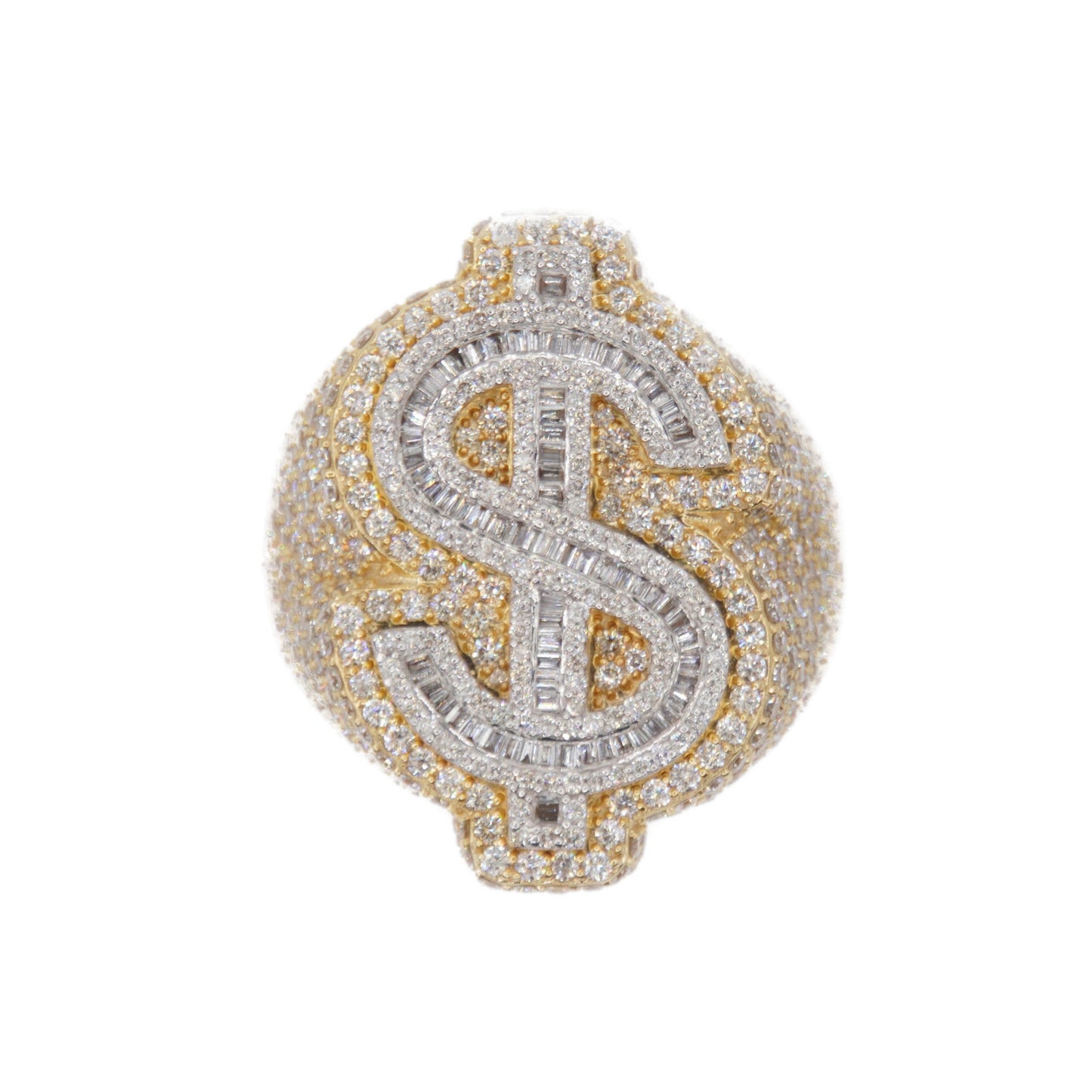 10k Solid Gold Lab Diamond Money Sign Ring