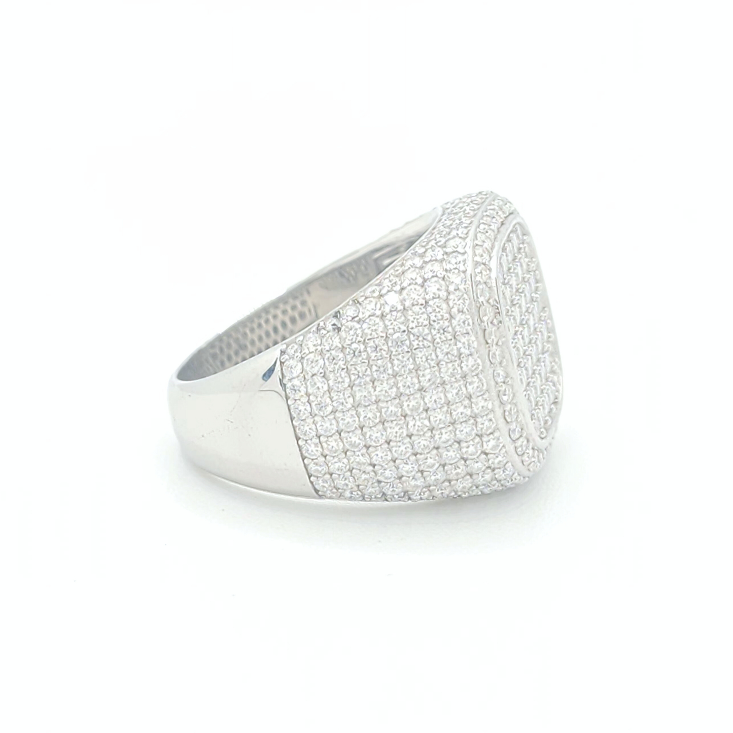 Moissanite Square Baguette Pavé Ring