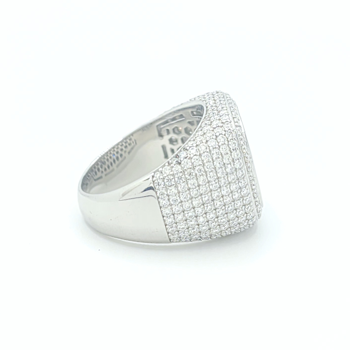 Moissanite Square Baguette Pavé Ring