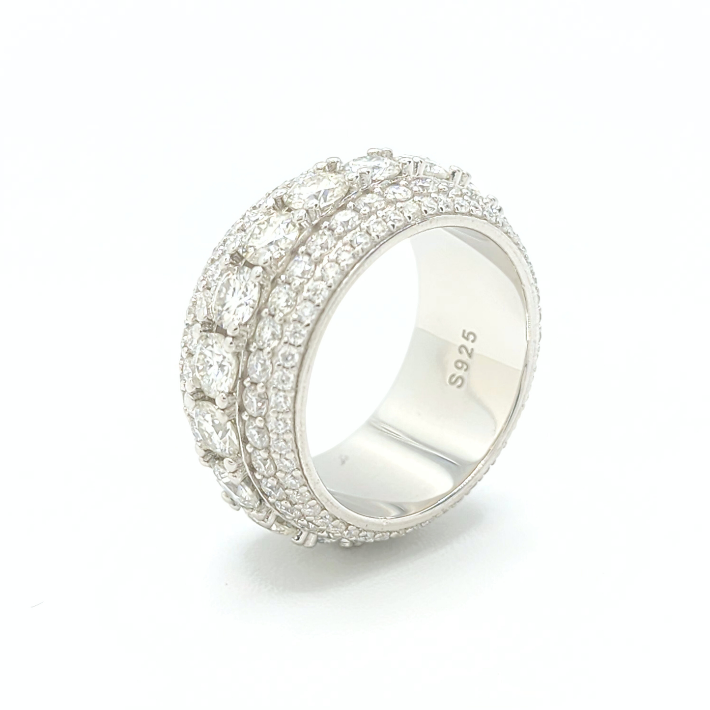 Moissanite 5 Layer Eternity Ring