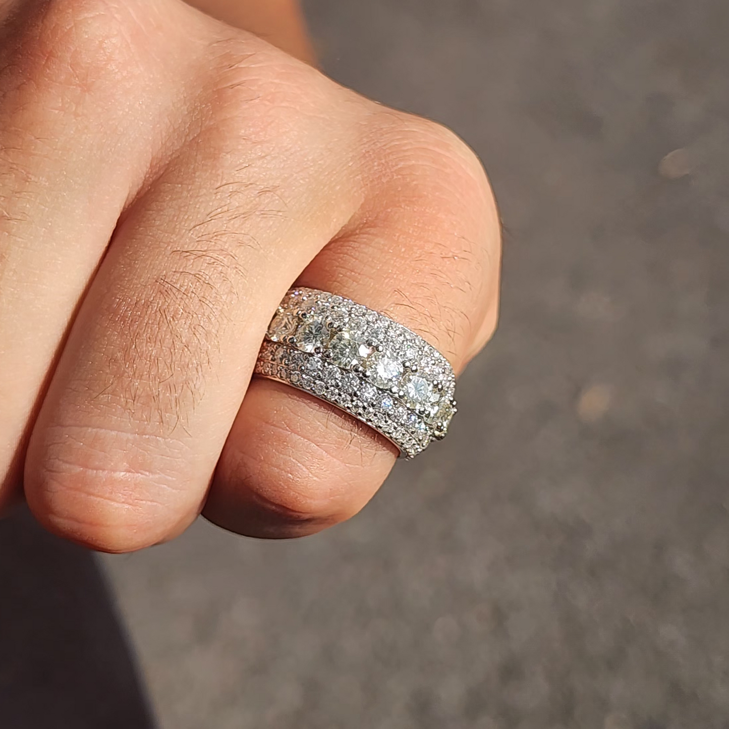 Moissanite 5 Layer Eternity Ring