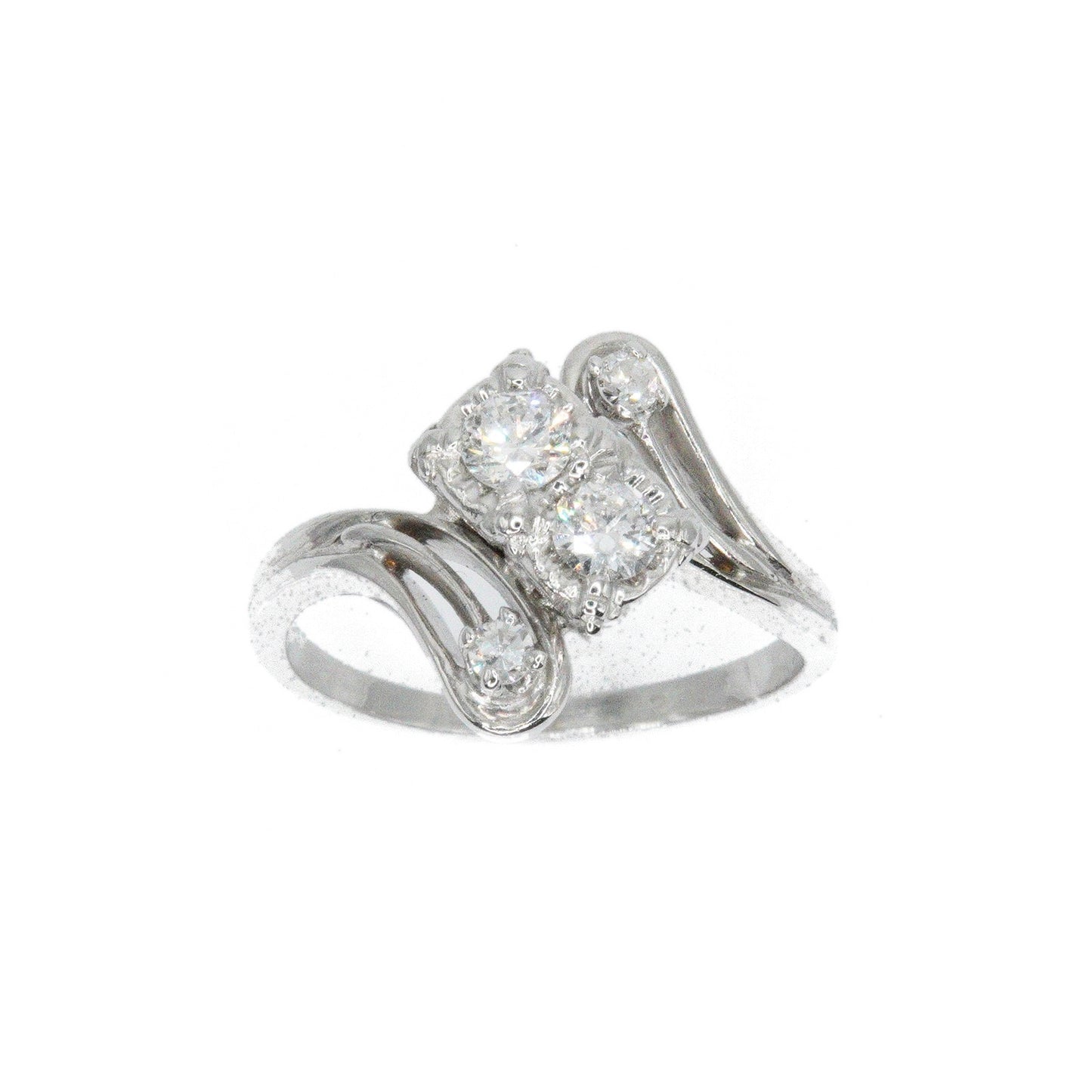14k Solid Gold By Pass Lab Diamond Engagement Ring