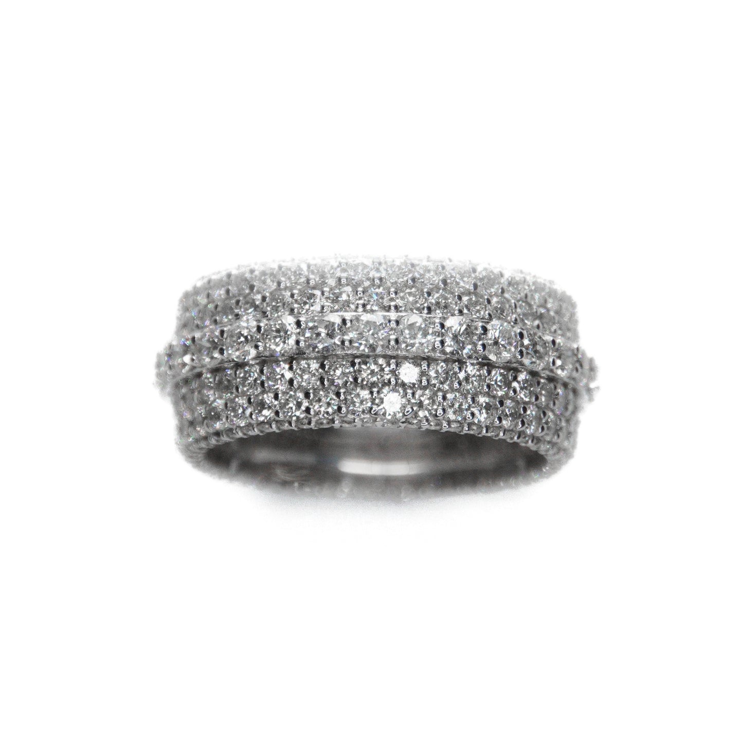 14k Solid Gold Lab Diamond 5-row Eternity Band