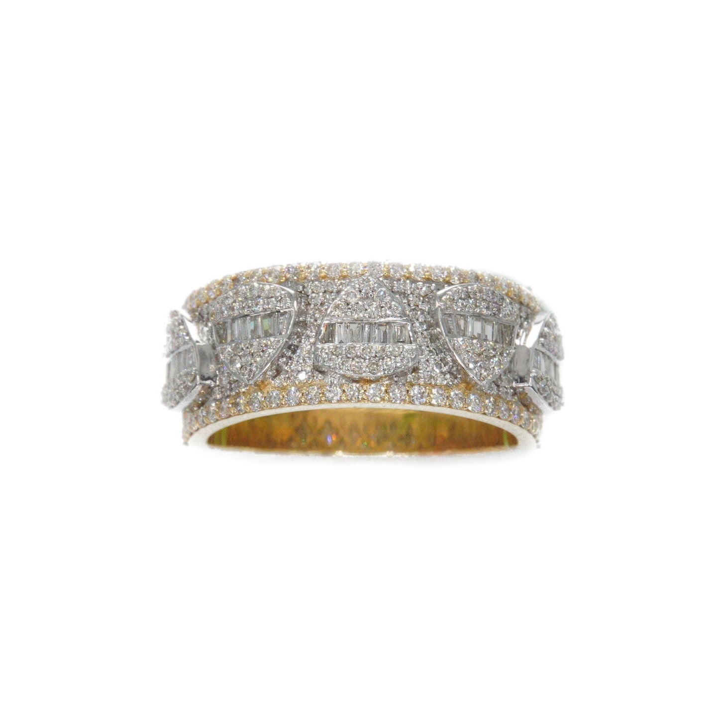 14k Solid Gold Lab Diamond Triangle Inlay Band