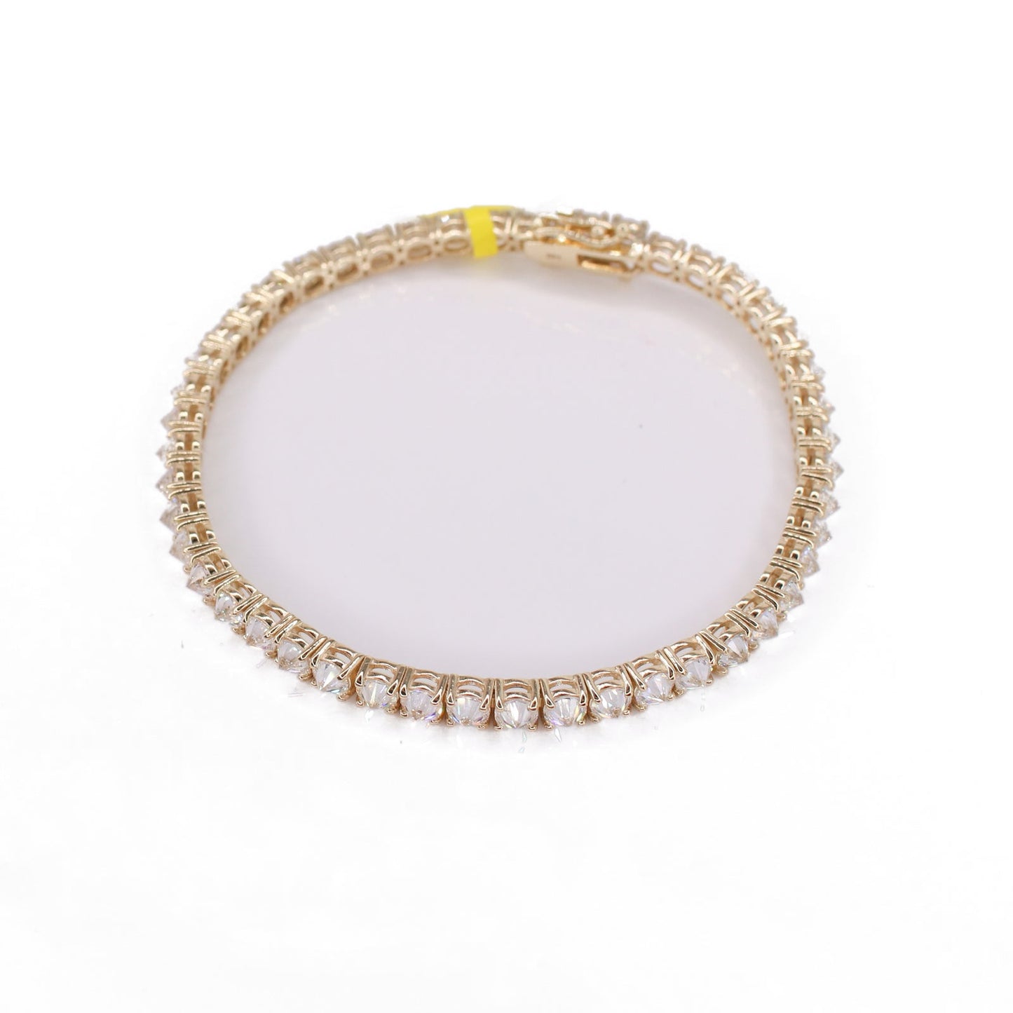 14k Solid Yellow Gold Lab Diamond Tennis Bracelet