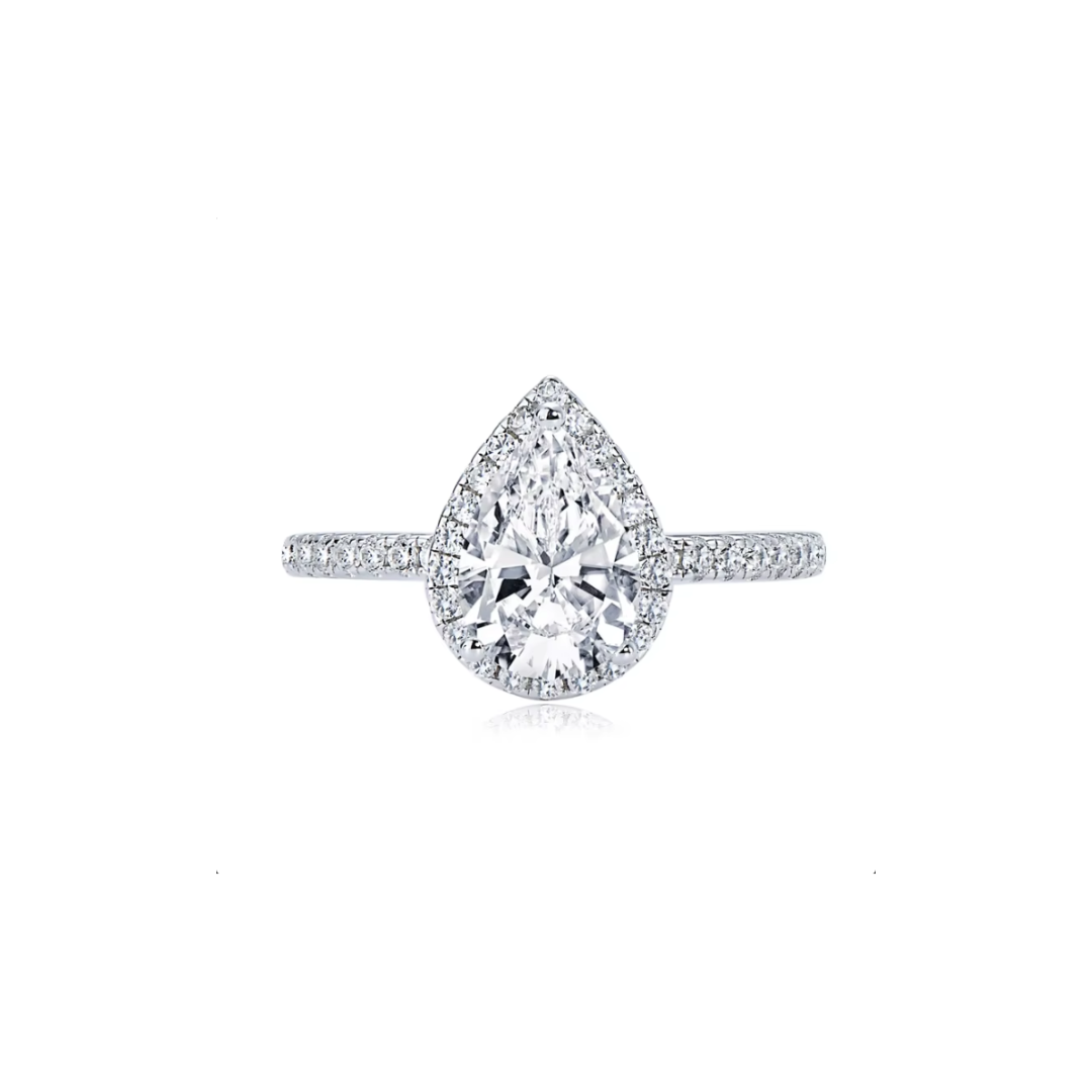 Feminine Diamond Solitaire Ring With Pear Shaped cheapest Diamonds Solid 925 Sterling Silver Ring