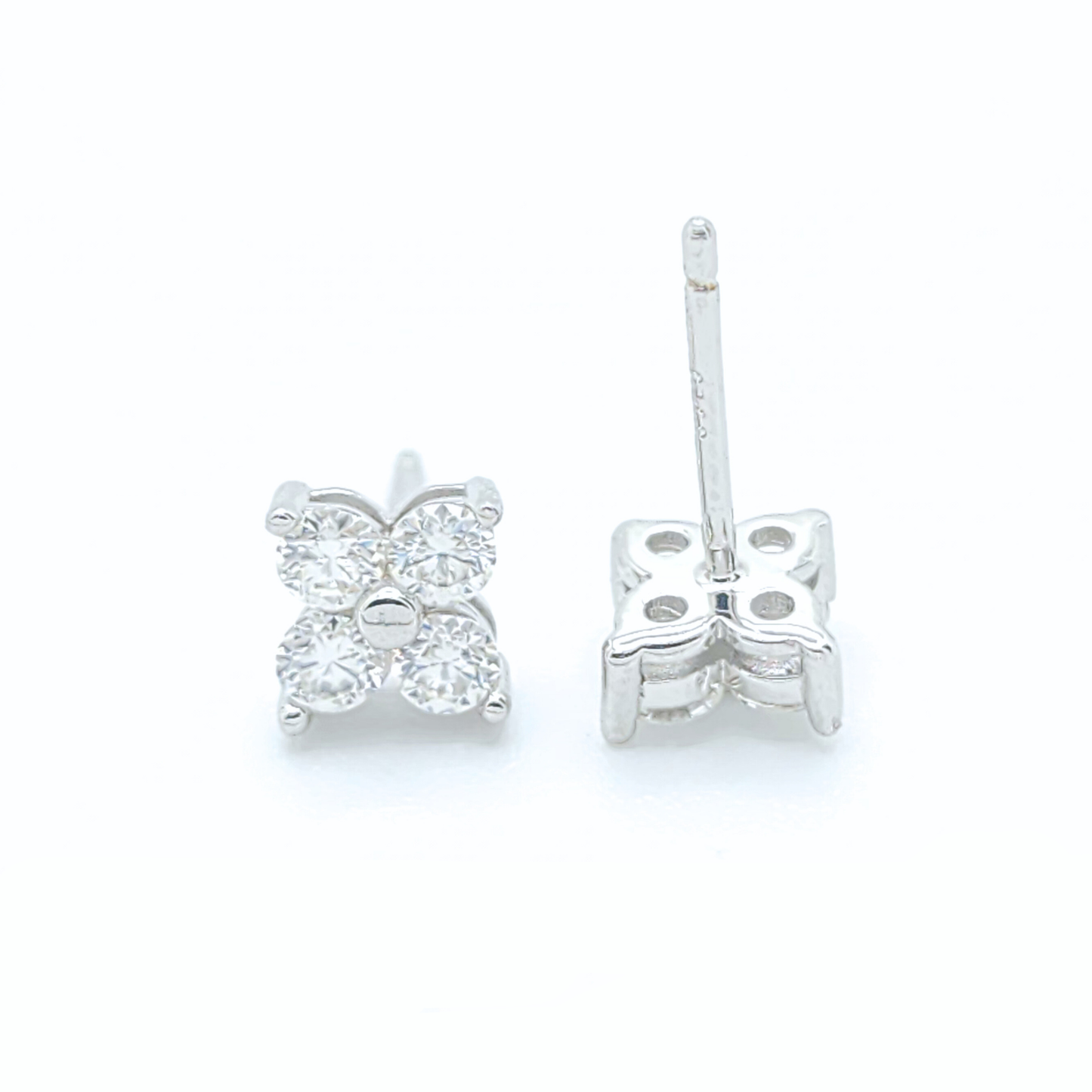 0.4ct Moissanite Four-Stone Cluster Stud Earrings