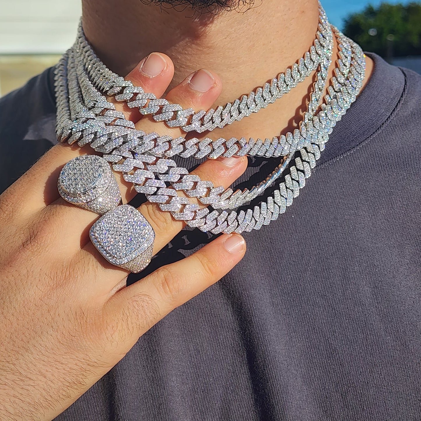 Moissanite Cuban Chains (All Size)