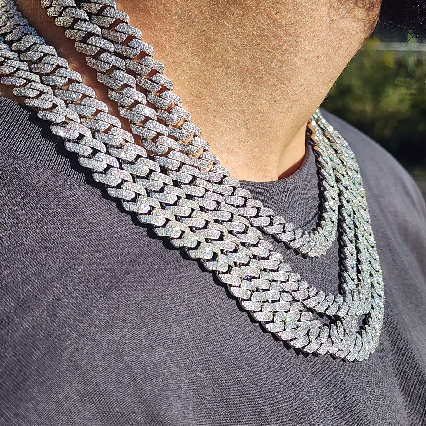 Moissanite Cuban Chains (All Size)