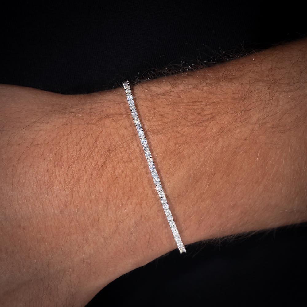 2mm Moissanite Silver Tennis Bracelet