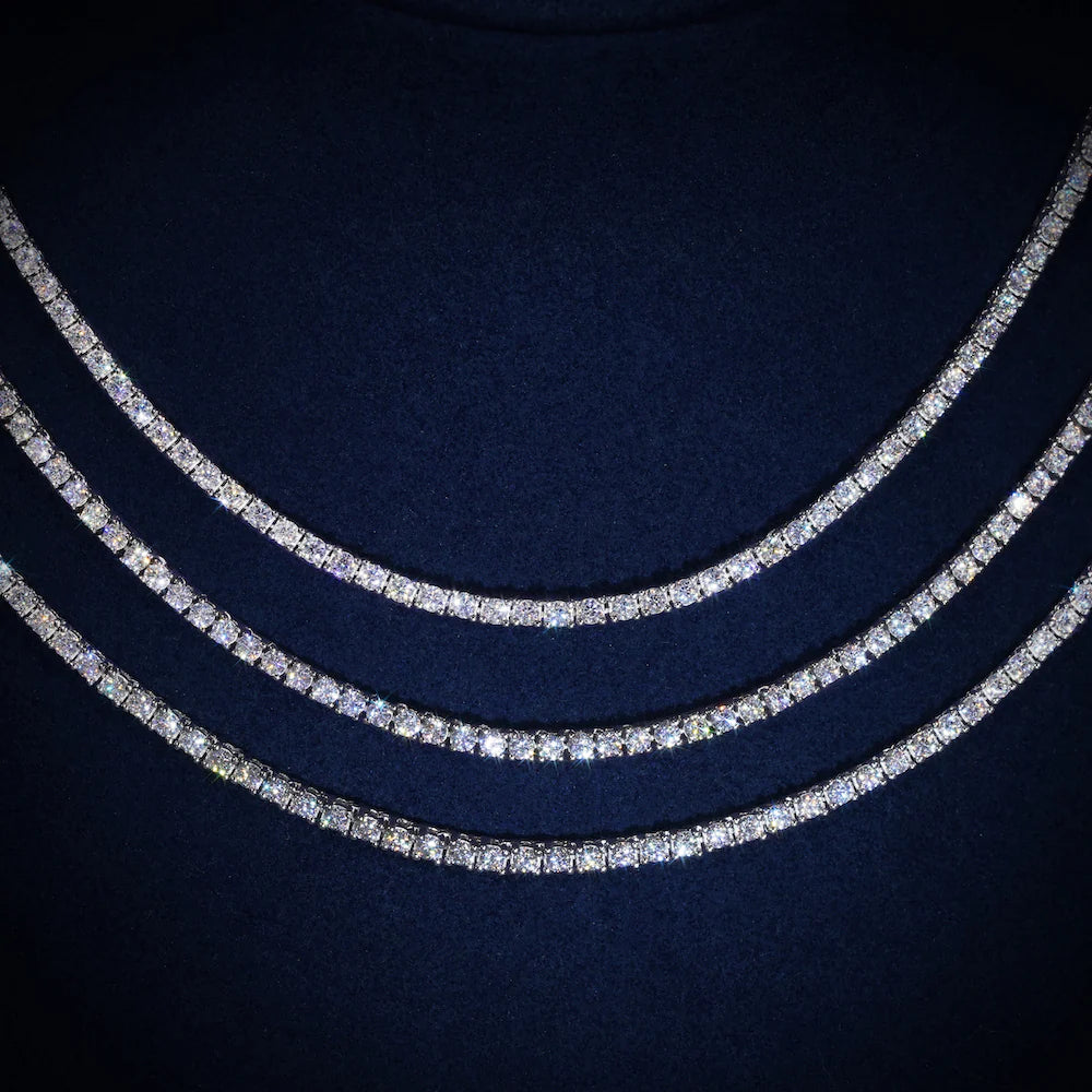 2mm Moissanite Silver Tennis Chains