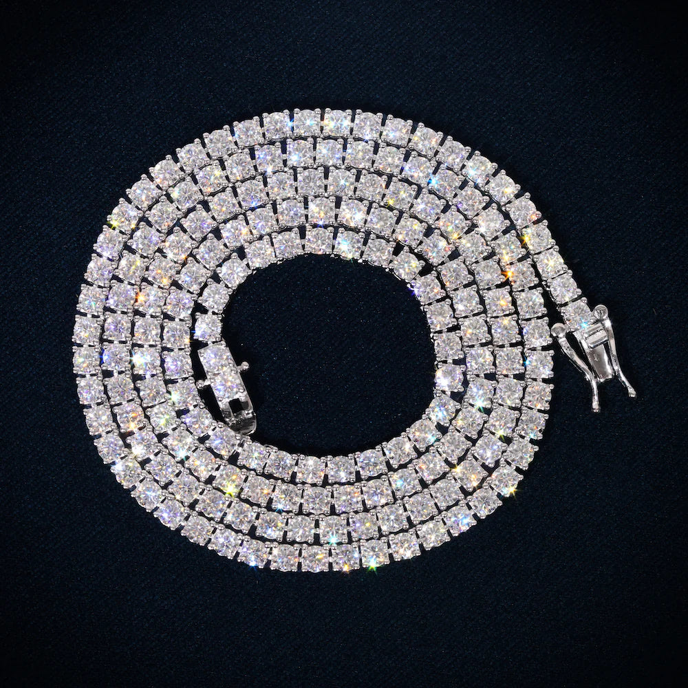 2mm Moissanite Silver Tennis Chains
