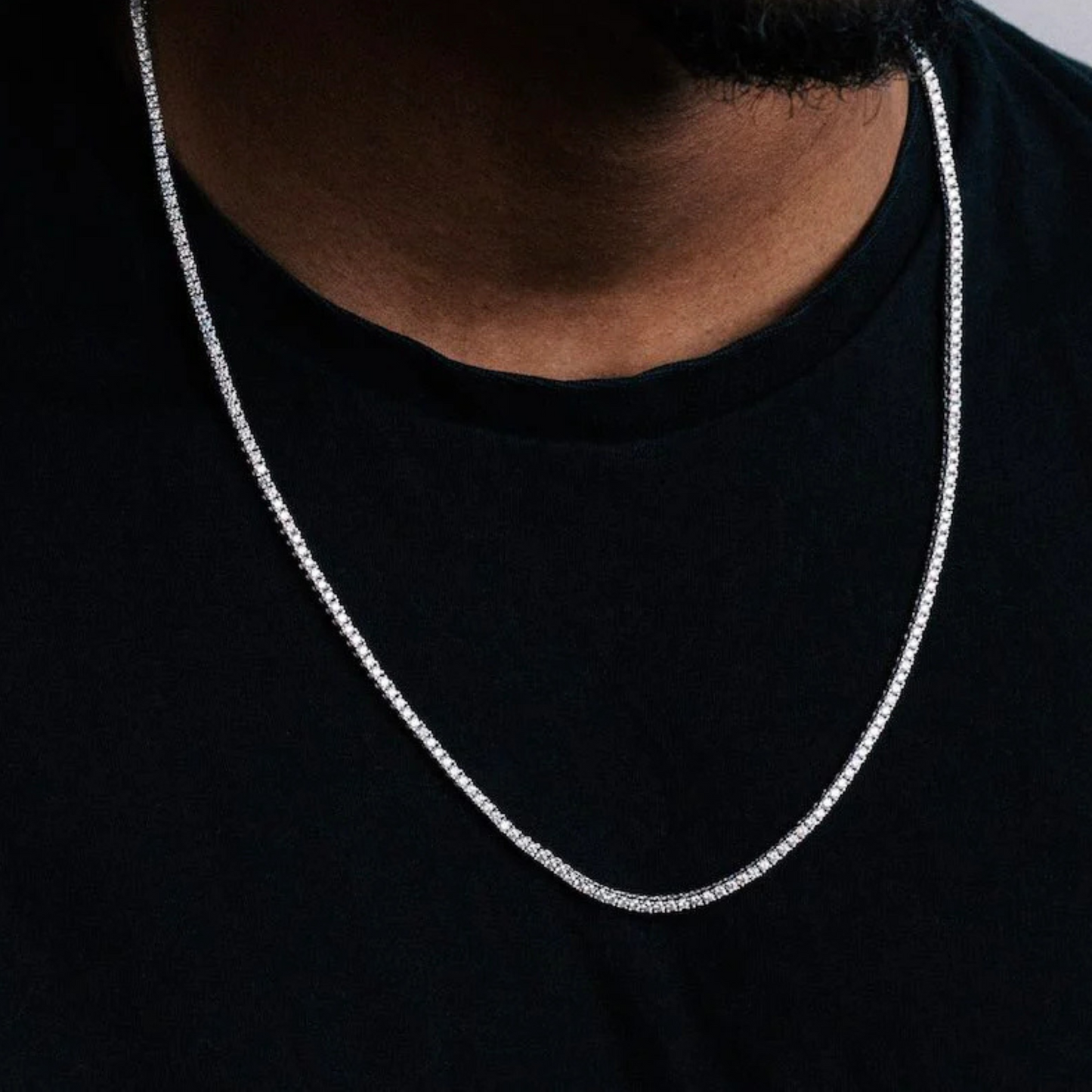 2mm Moissanite Silver Tennis Chains