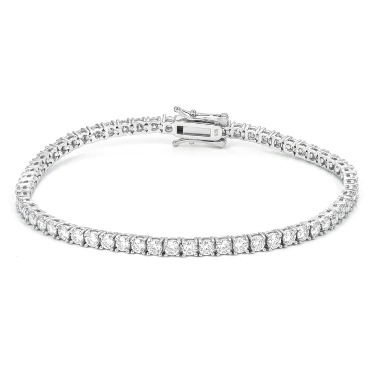 2mm Moissanite Silver Tennis Bracelet