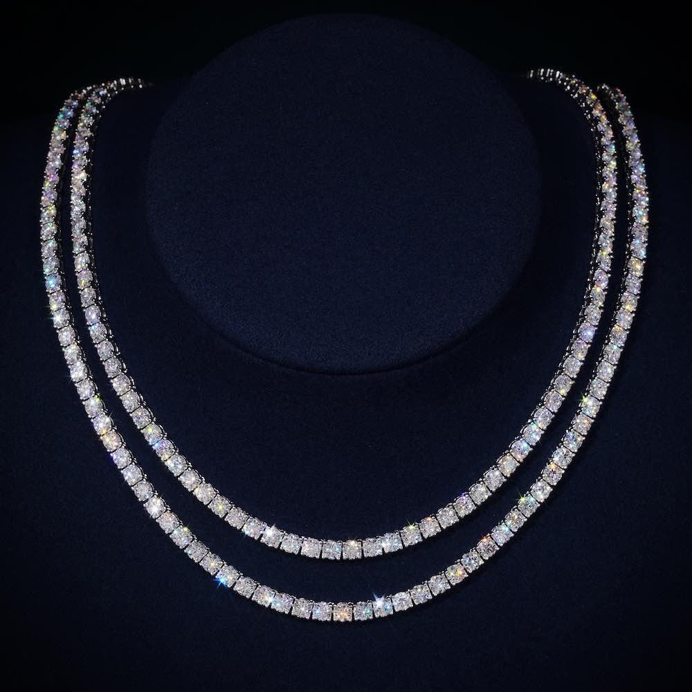 3mm Moissanite Silver Tennis Chains