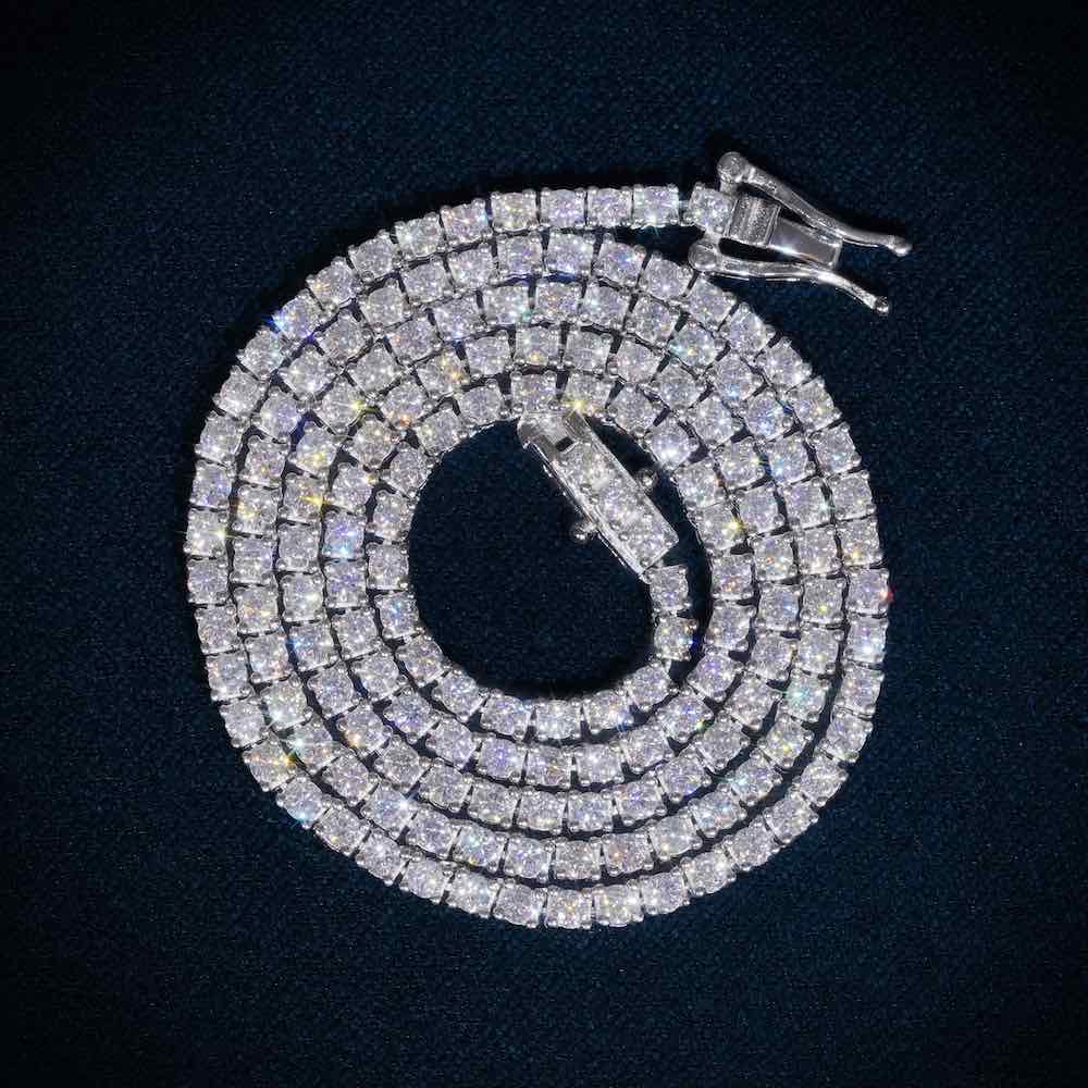 3mm Moissanite Silver Tennis Chains