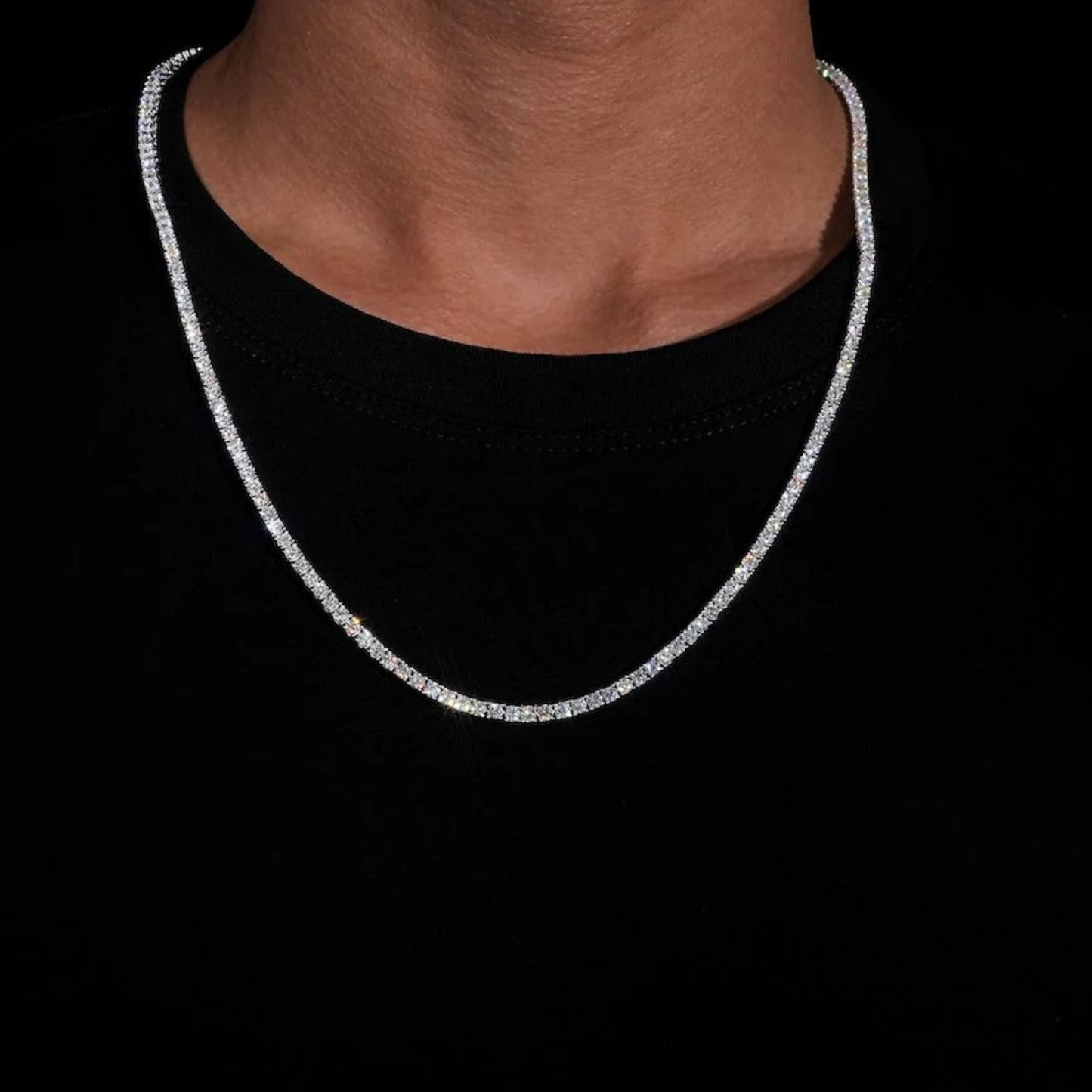 3mm Moissanite Silver Tennis Chains