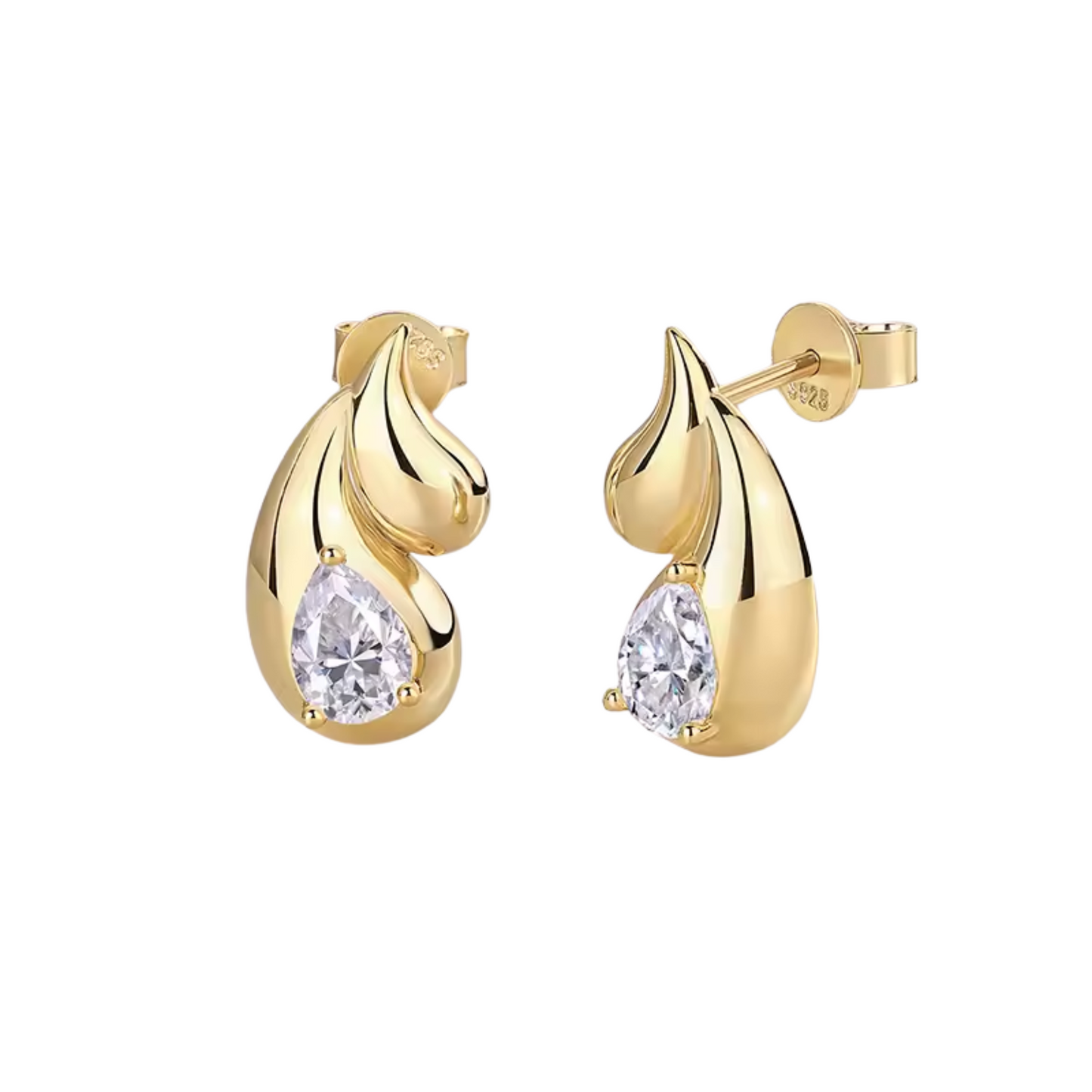 VVS Moissanite Tear Drop Stud Earrings