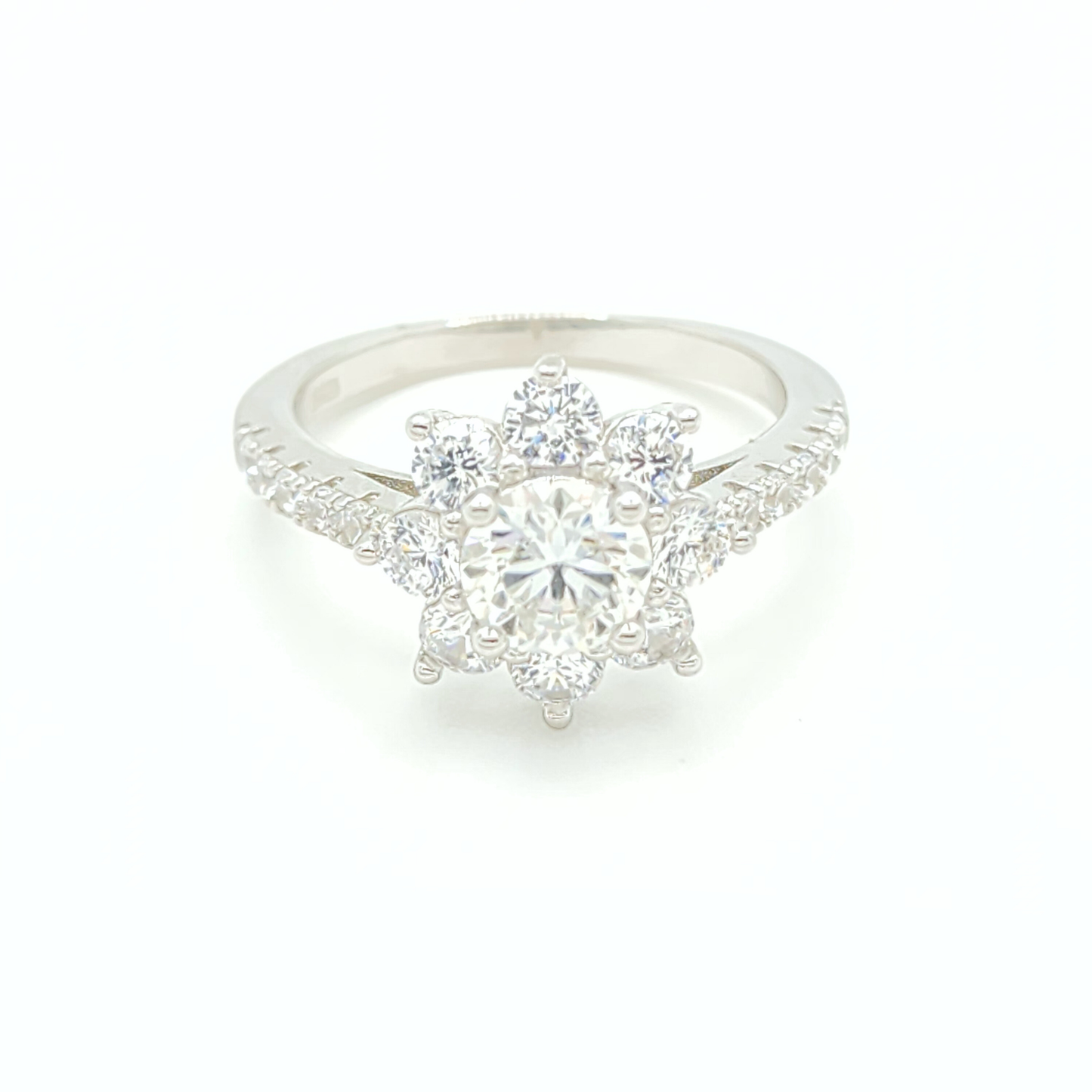 1ct Moissanite Engagement Flower Ring
