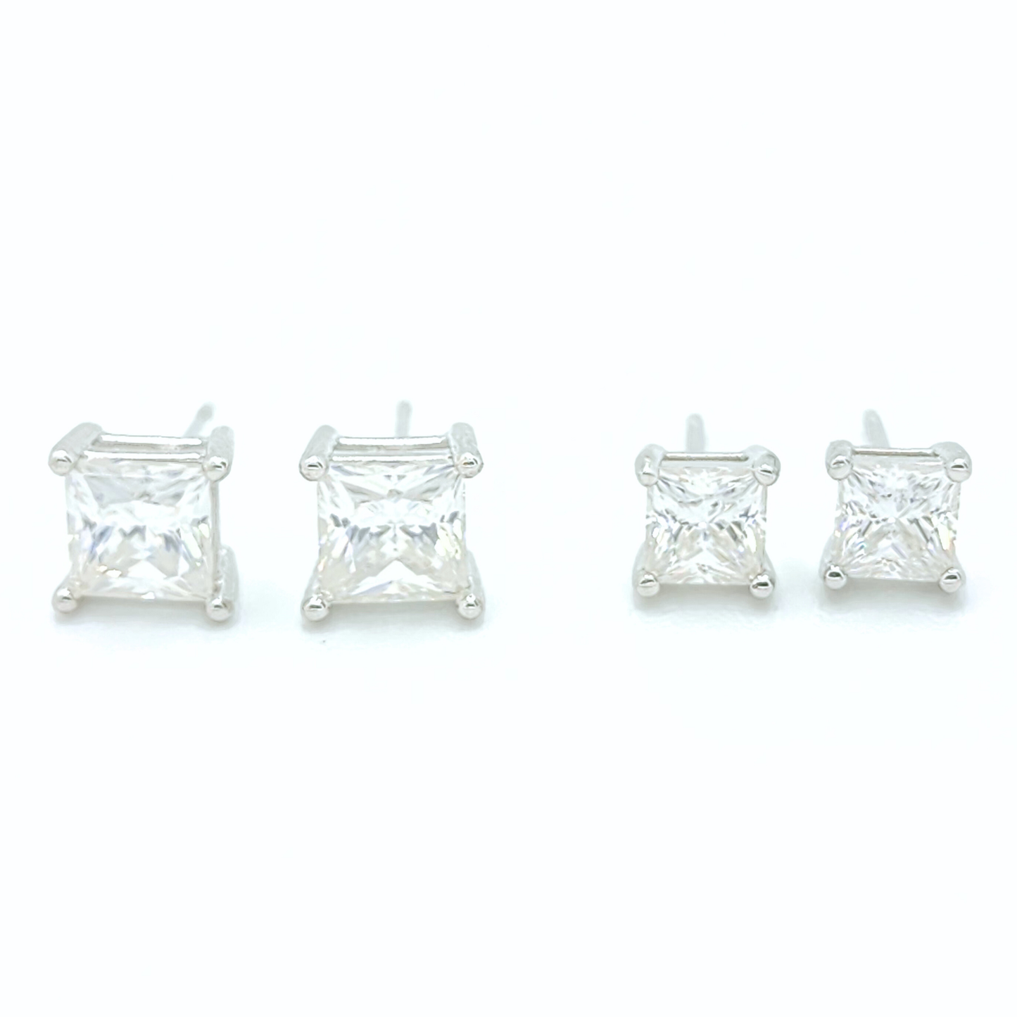 Moissanite Princess Stud Earrings