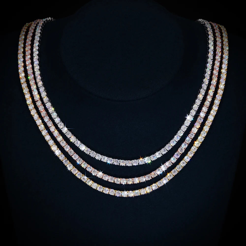 4mm Moissanite Silver Tennis Chains