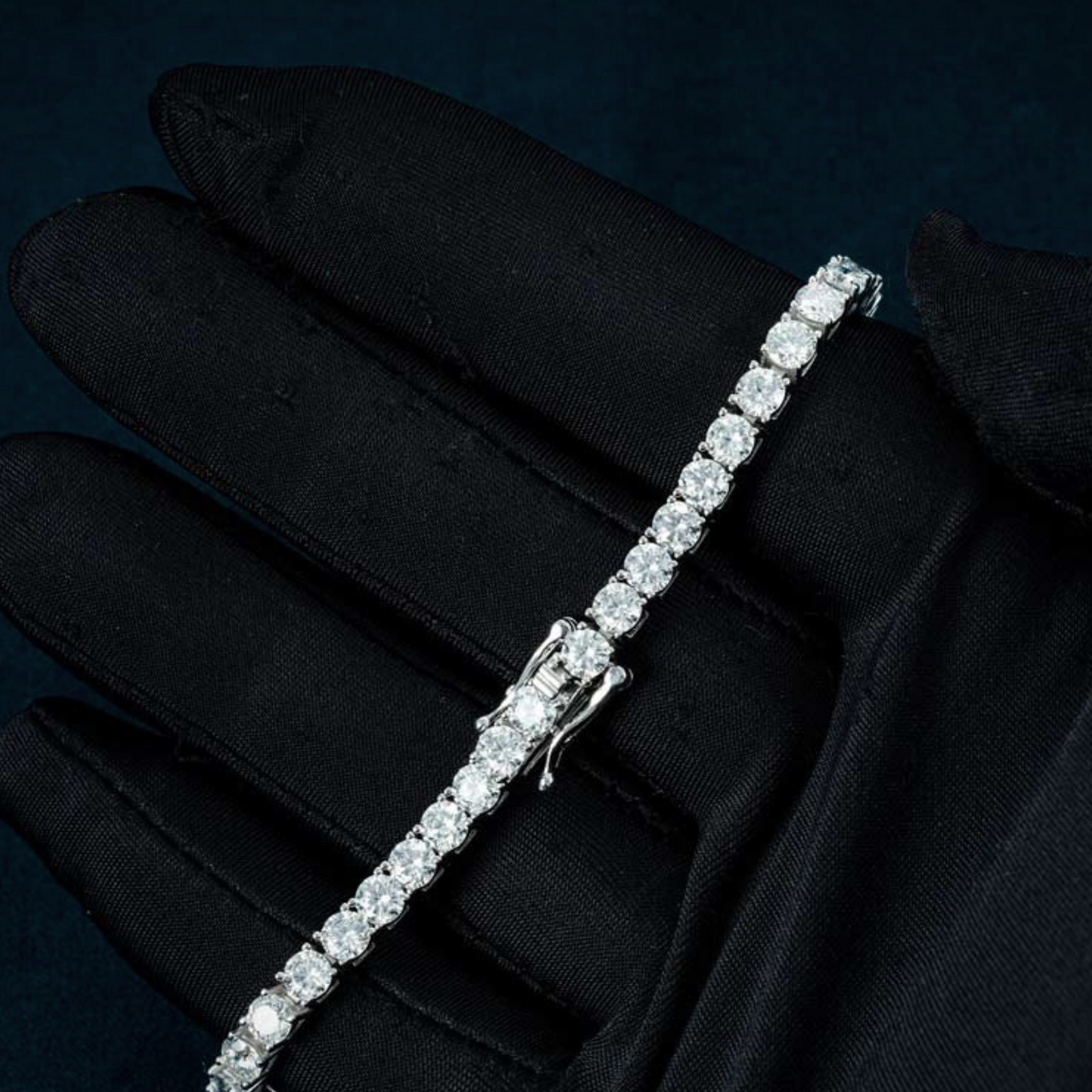 4mm Moissanite Silver Tennis Bracelet