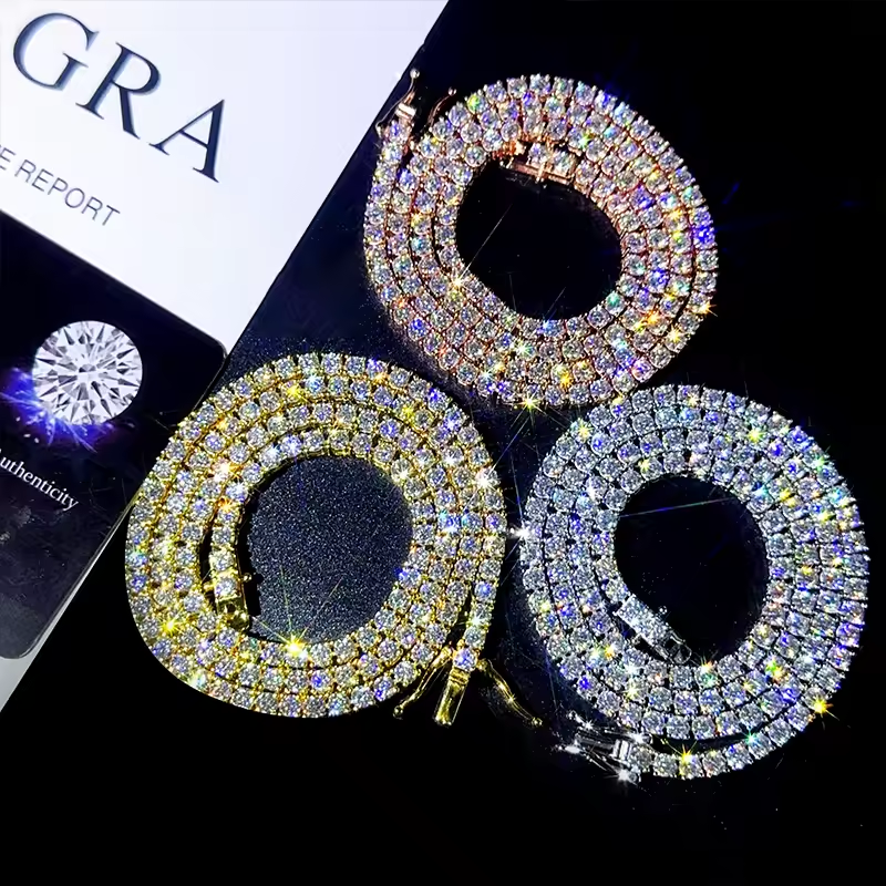 Moissanite Tennis Chains (All Size)