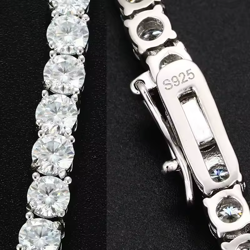 Moissanite Silver Tennis Chains (All Size)