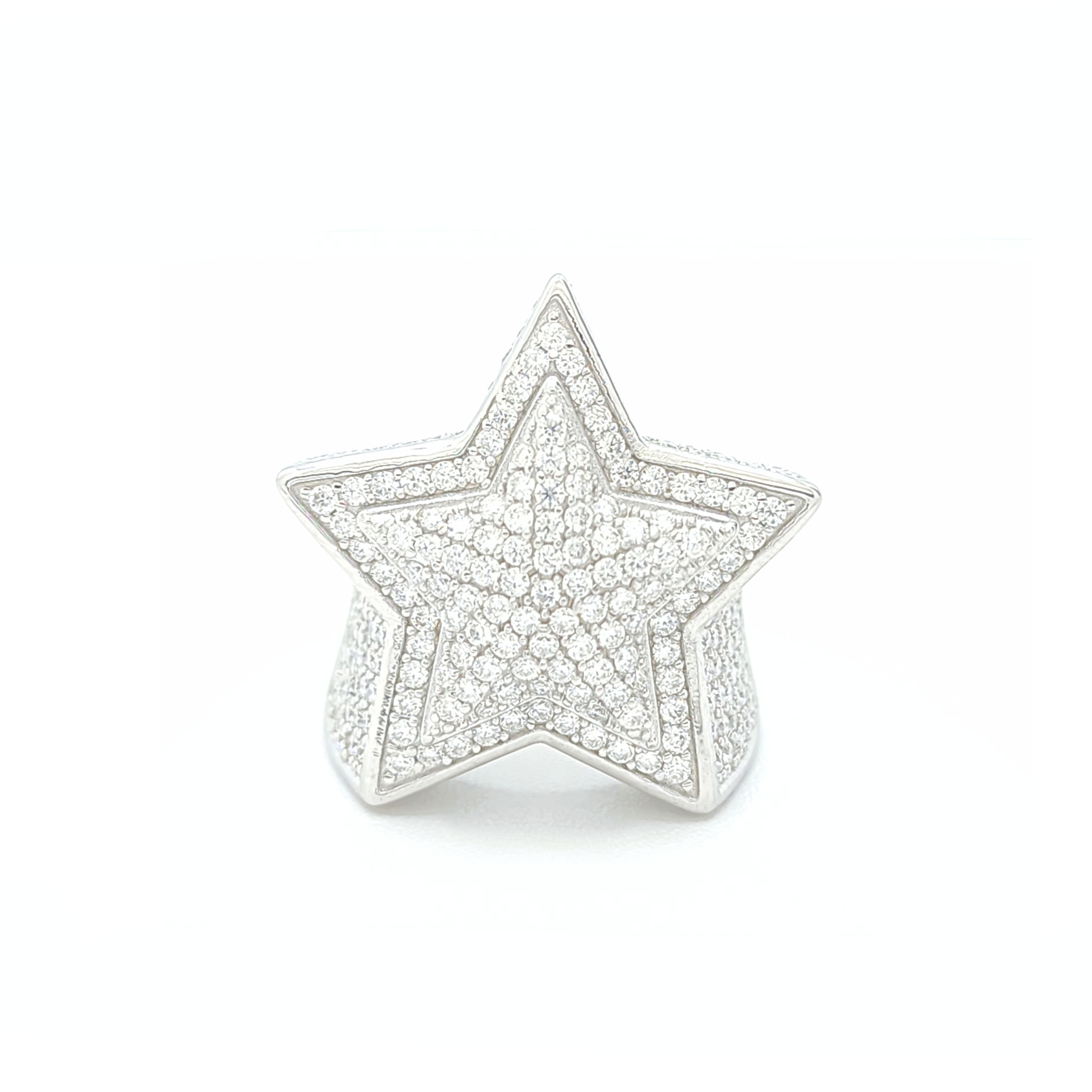 Moissanite 3D Star Ring