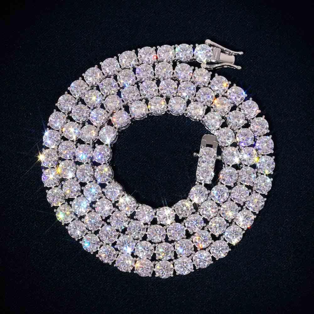 5mm Moissanite Silver Tennis Chains