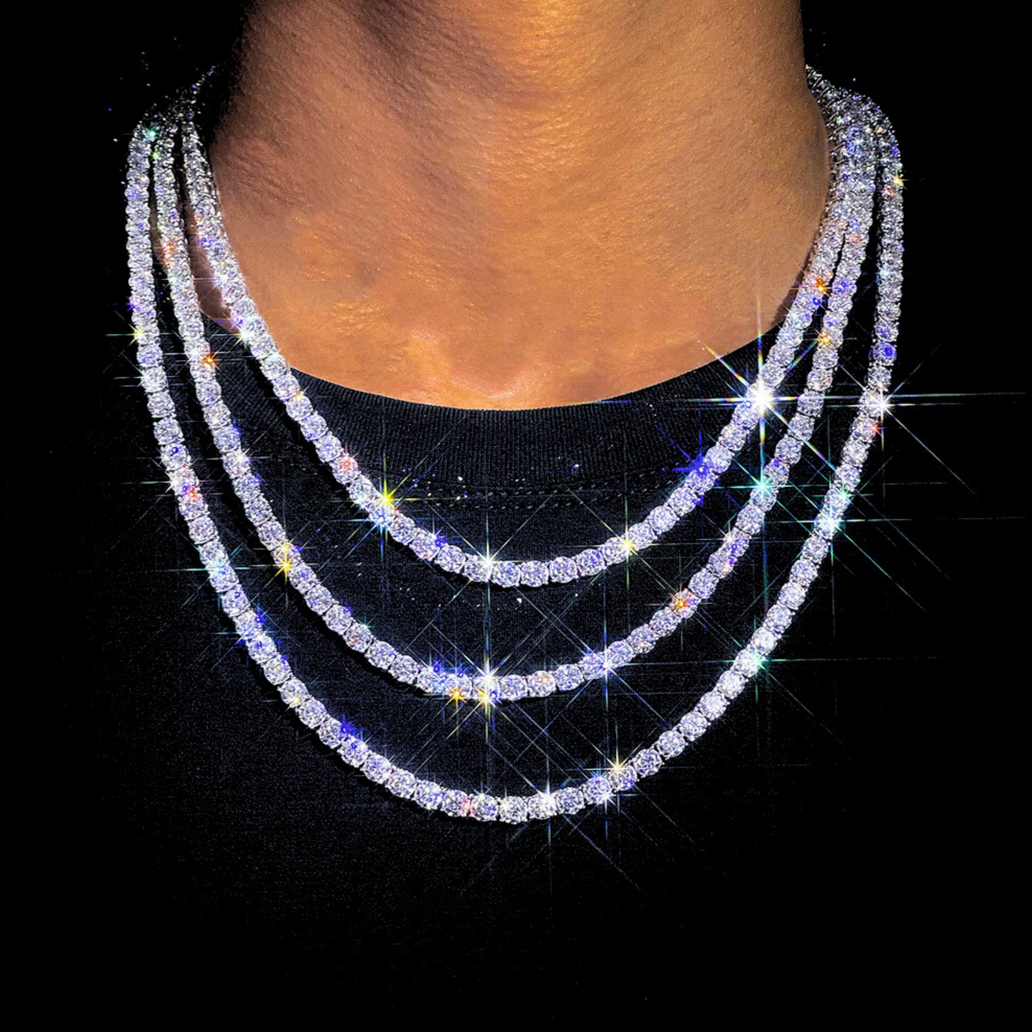 5mm Moissanite Silver Tennis Chains