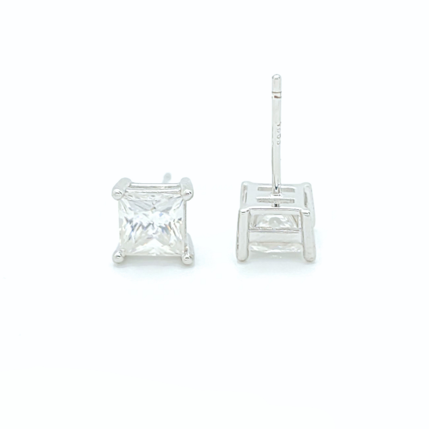 Moissanite Princess Stud Earrings