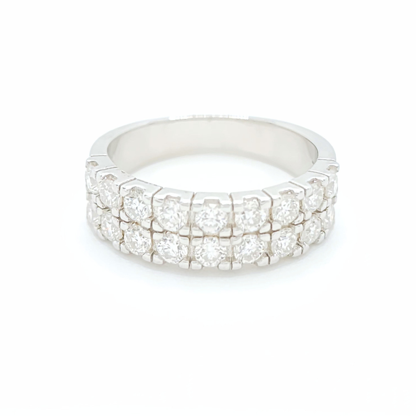 Moissanite Engagement Band Ring