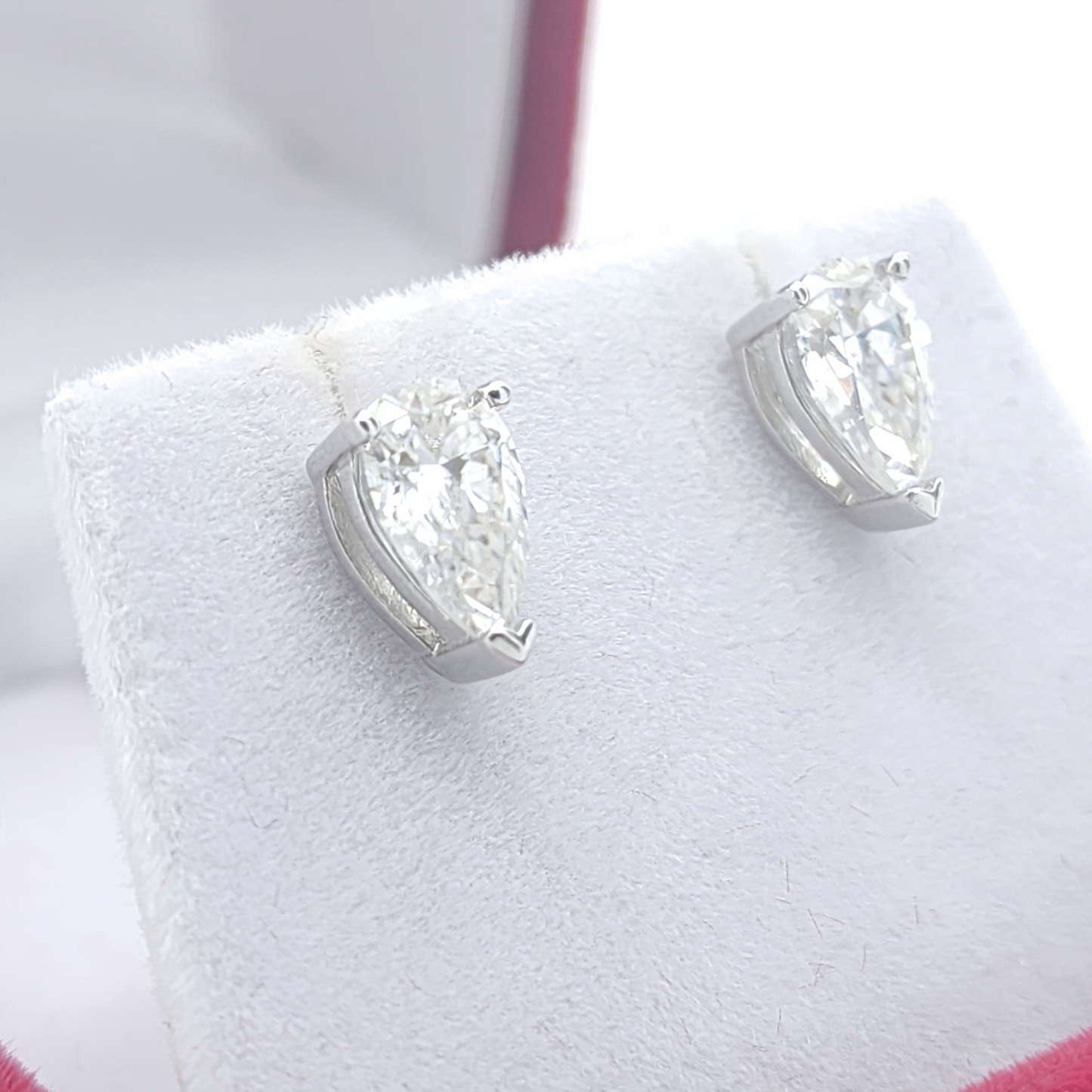 Moissanite Pear Stud Earrings