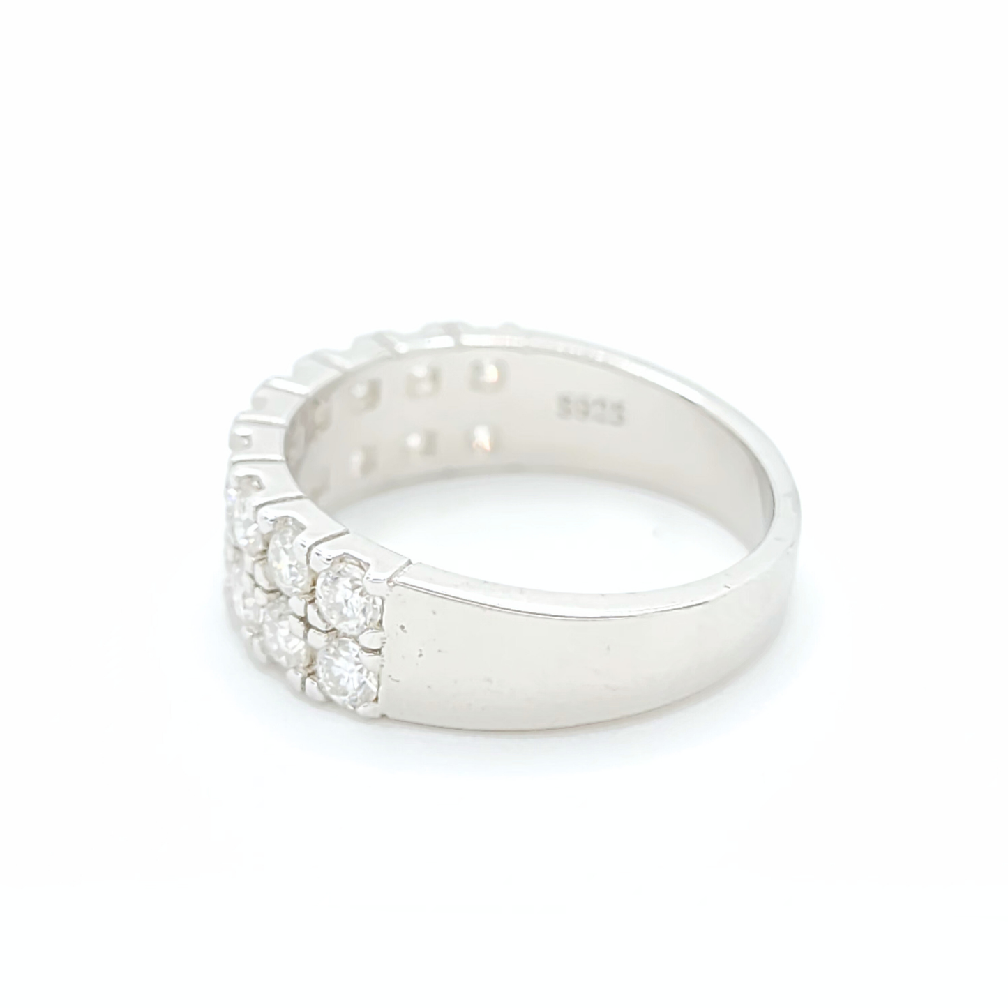 Moissanite Engagement Band Ring