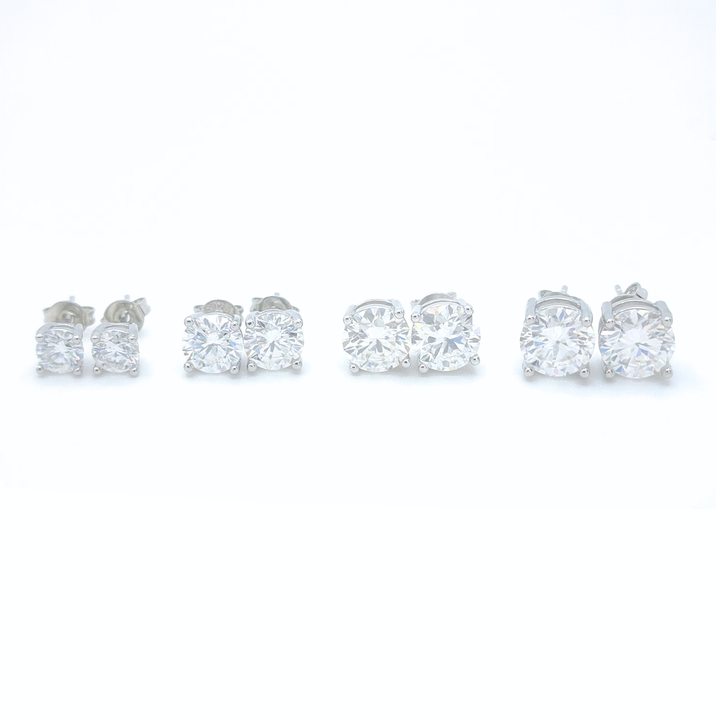 Moissanite Round Stud Earrings