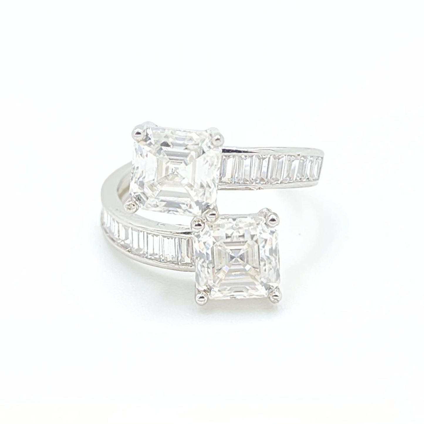 Moissanite Twin Asscher Ring