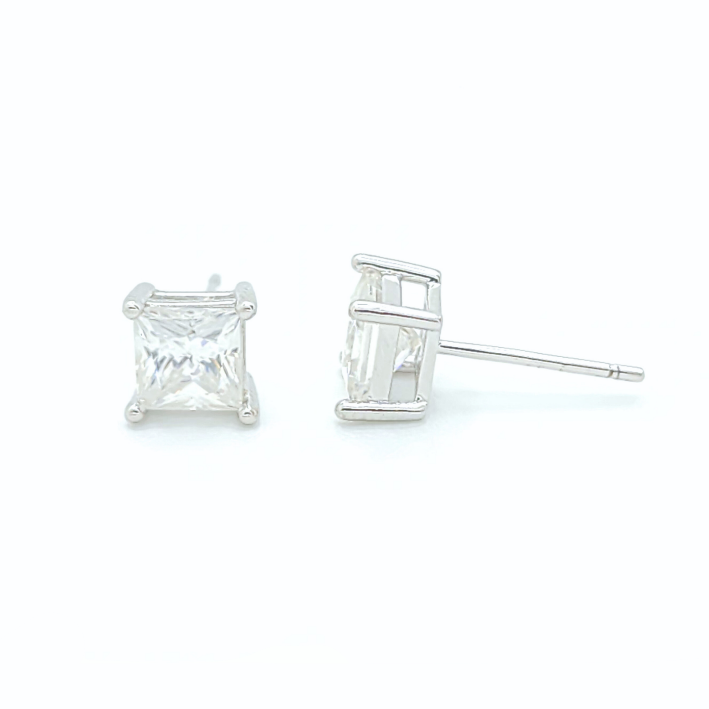 Moissanite Princess Stud Earrings