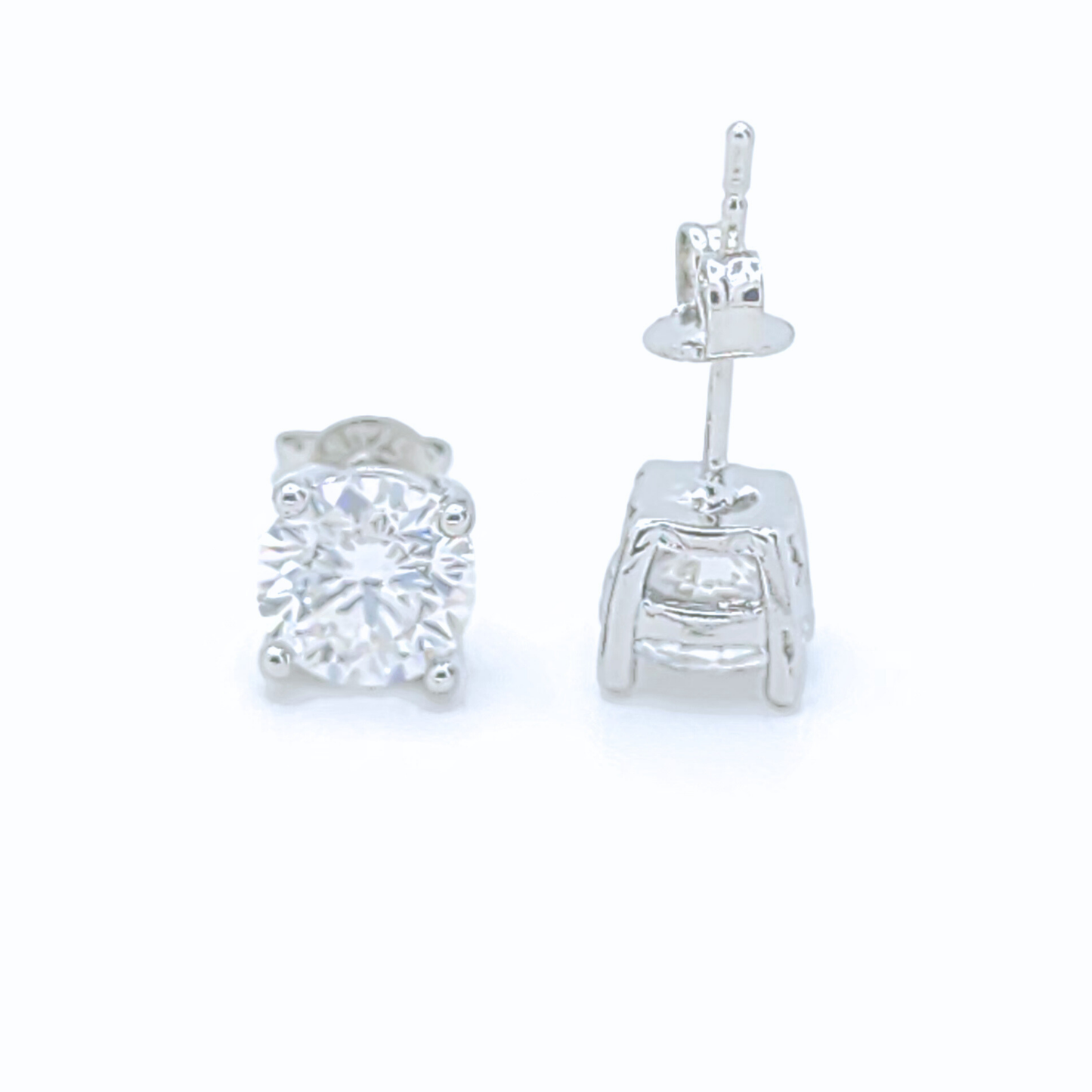 Moissanite Round Stud Earrings