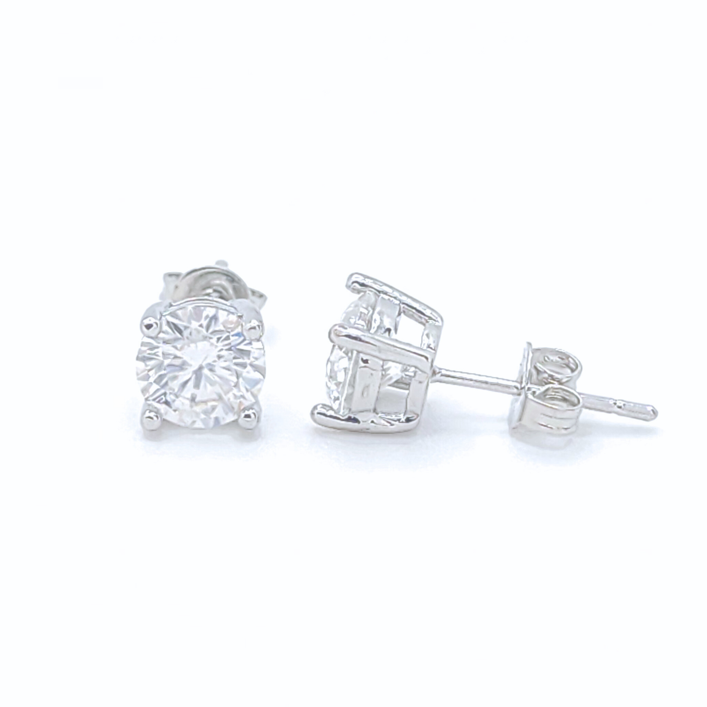 Moissanite Round Stud Earrings
